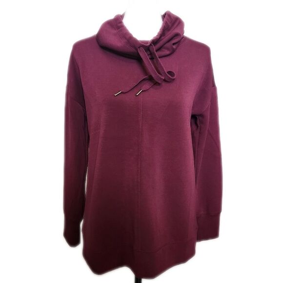 Cable & Gauge Studio Incredibly Soft Maroon High Turtleneck Sweatshirt, S - Picture 1 of 6